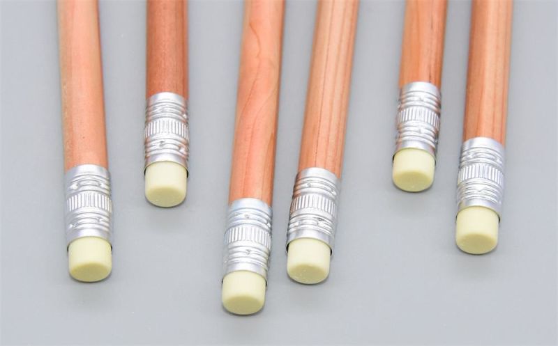 Smoothing Triangular Cedar Wood Hb Pencil with Silver Collar/Ferruler White Eraser