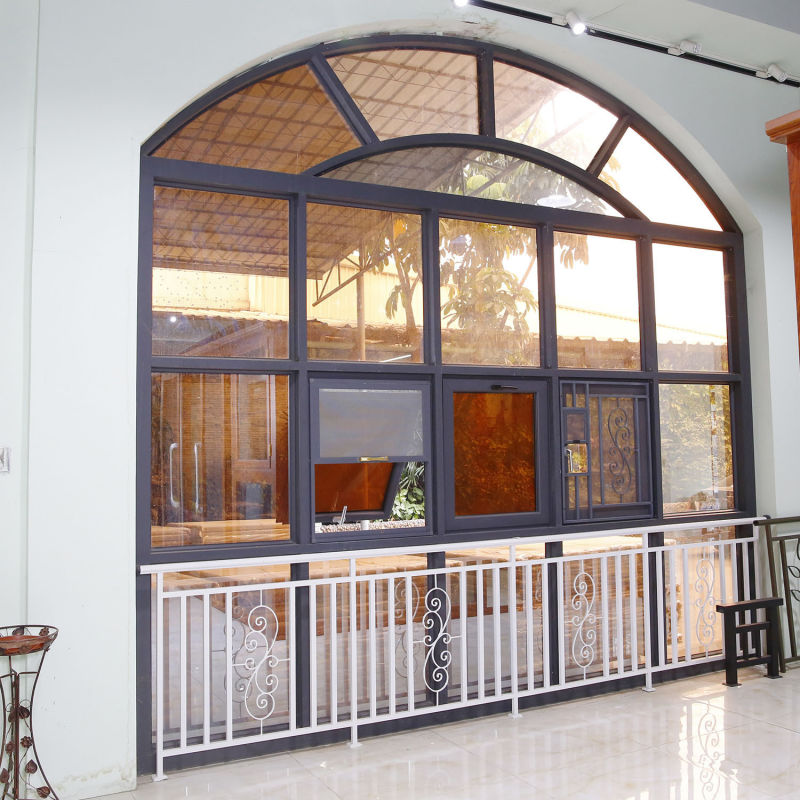 Aluminium Profile Black Metal Window with Mosquito Net