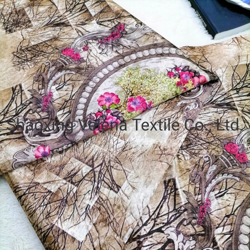 Hot Sale Polyester FDY Venisia Fudan Velvet Print Fancy Upholstery Furniture Sofa Curtain Fabric Home Textile