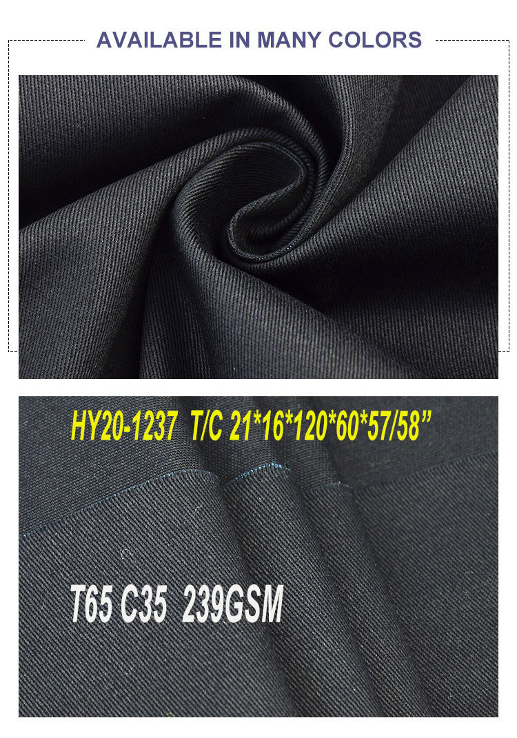 Textile 65 Polyester 35 Cotton Twill Workwear Fabric for Workwear Uniform Clothing Garment