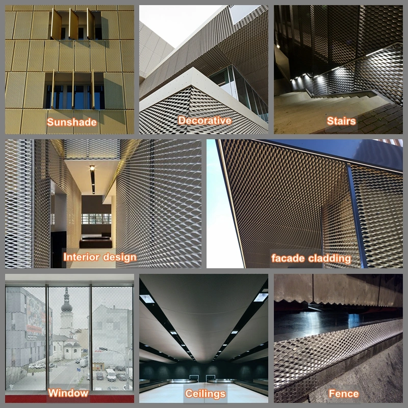 Expanded Metal Mesh Expandable Steel Mesh Outdoor Building Materials Expanded Metal Facade Panel