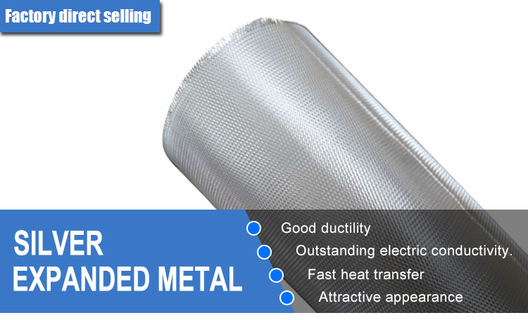 20 Mesh 99.99% Pure Silver Expanded Metal Mesh
