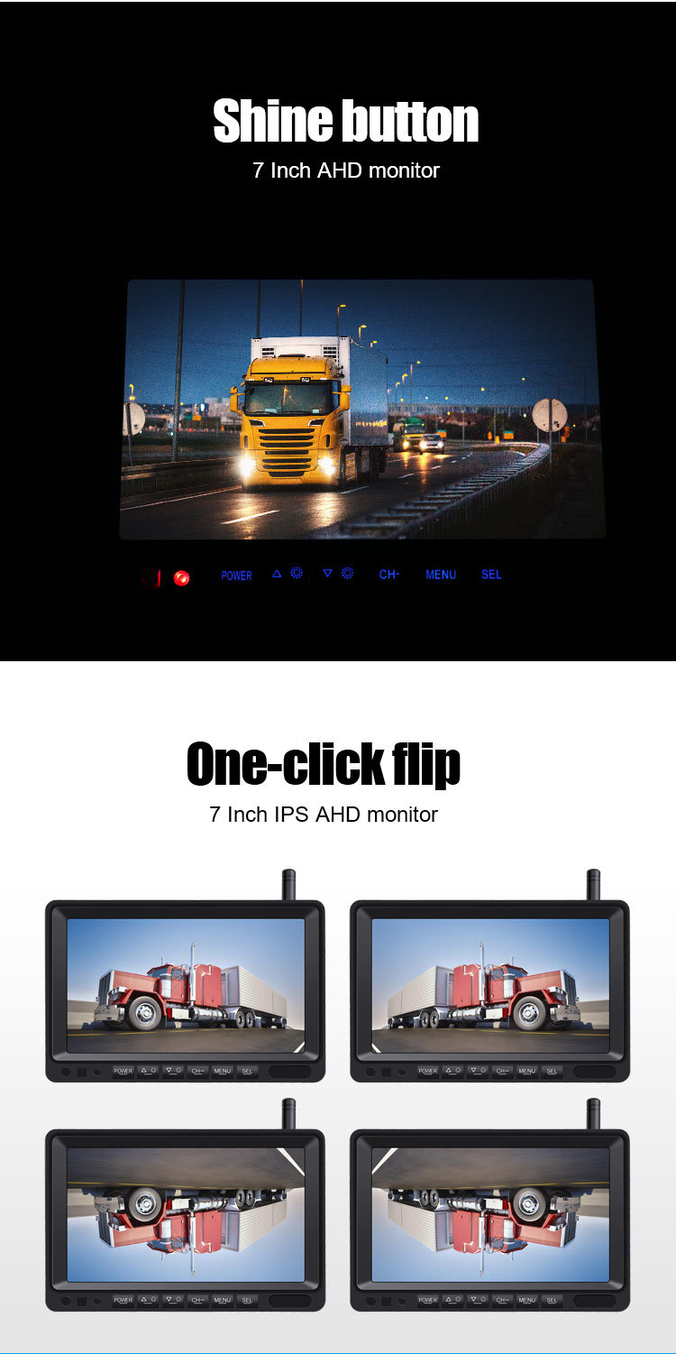 Full Screen Angle LCD Monitor View Angle Night Vision Rear View Camera