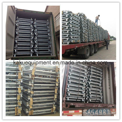 Stackable Folded Galvanized Steel Welded Heavy Duty Mesh Cage for Rack