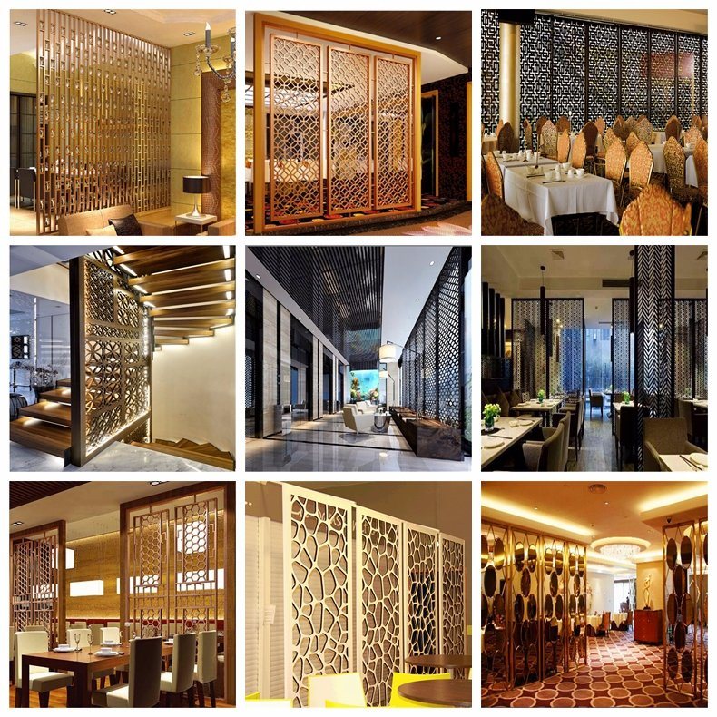 Stainless Steel Perforated Screen Laser Cut Decorative Panel for Wall Partition, Room Divider, Door Panel