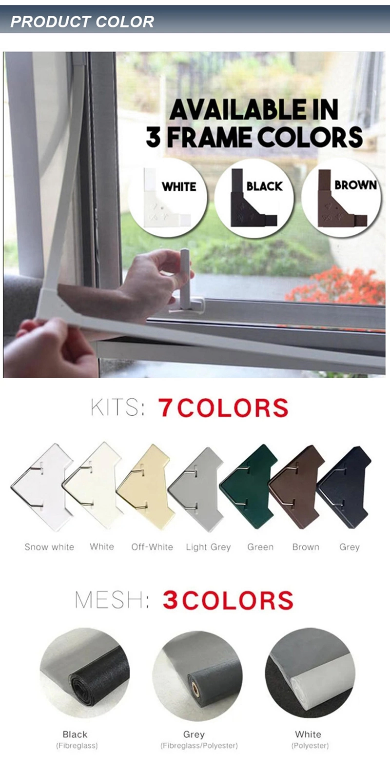 Easy DIY Installation Fly Window Magnetic Window Screen Accessories Fits Any Size
