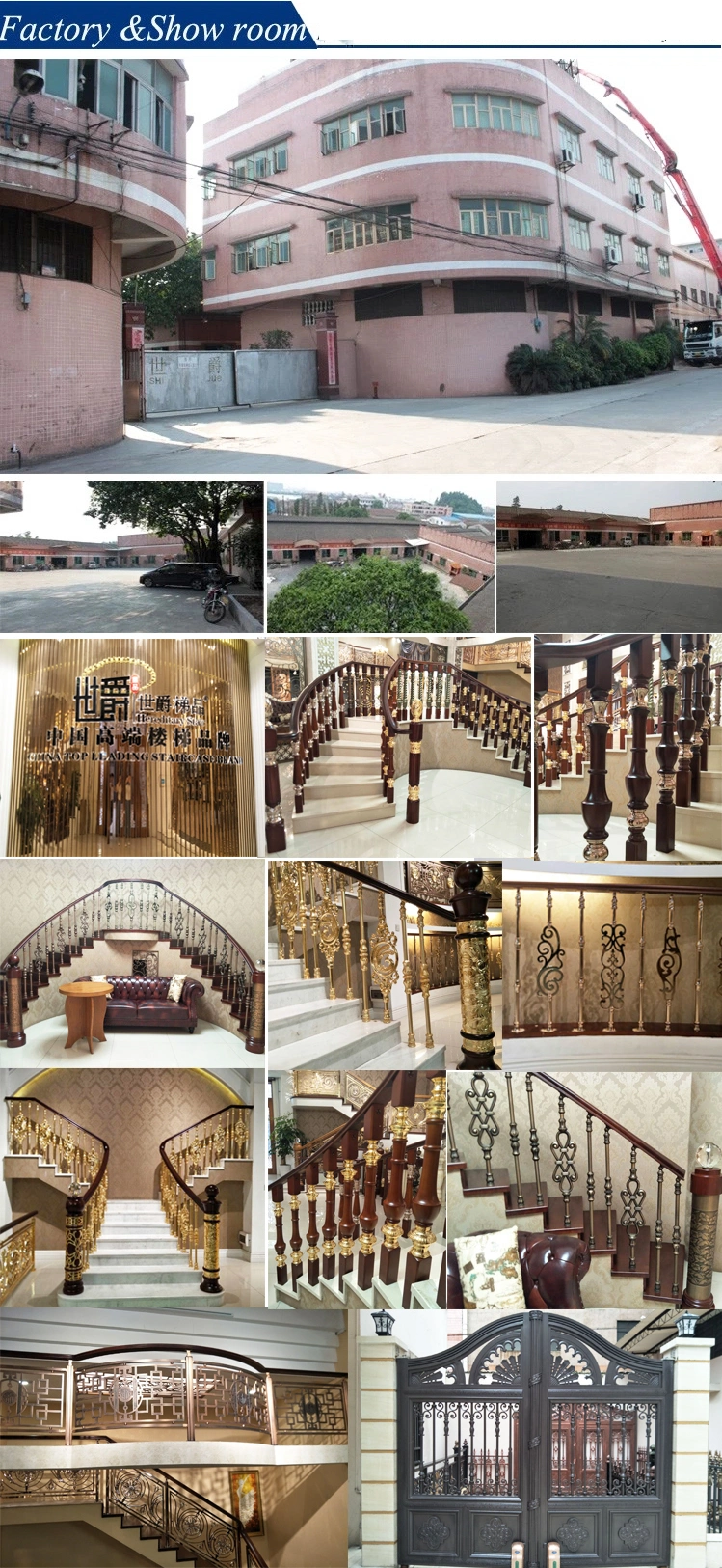 Copper Flower Staircase Handrail Villa Staircase Ladder Decorative Fence
