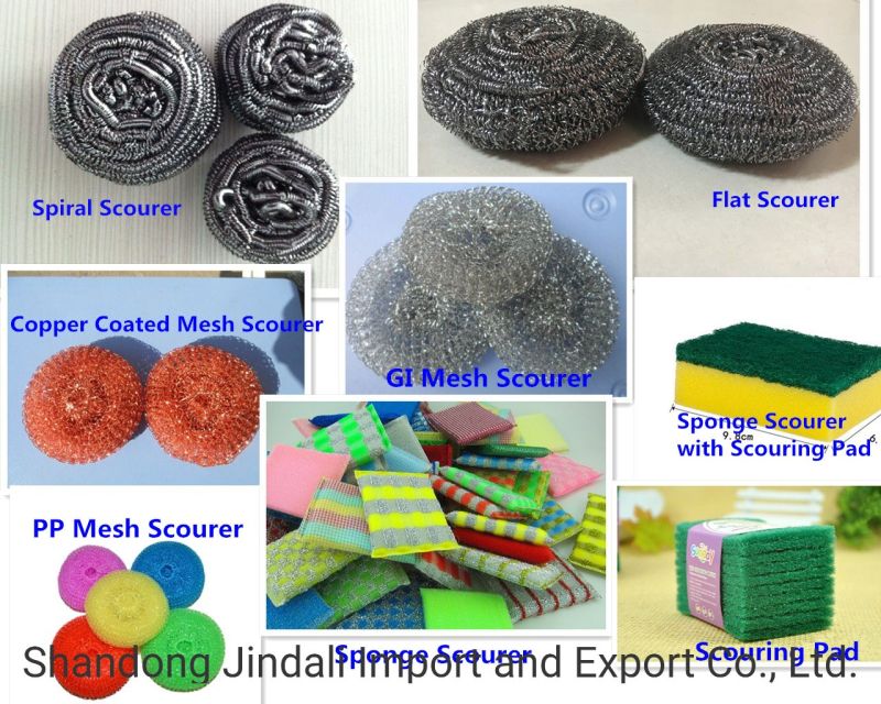 Net Bag Packing Galvanize Wire Mesh Pot Scourer /Zinc Coated Scrubber / Pot Scourer