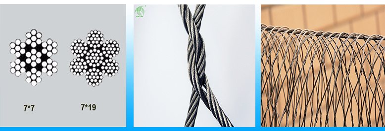 Hand Woven Stainless Steel Cable Mesh / Stainless Steel Screen Mesh / Stainless Steel Rope Mesh Fence