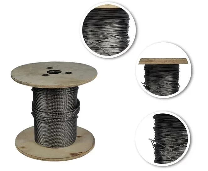 3mm, 4mm, 5mm 6*12+7FC Electro Galvanized Steel Wire Rope for Middle East Market