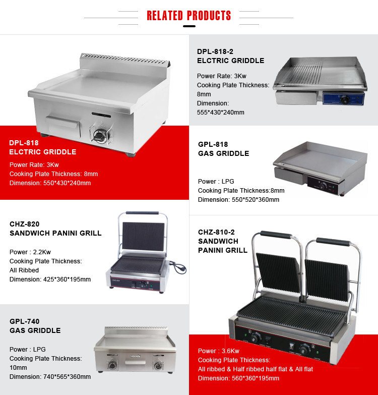 Commercial Electric Griddle Counter Top Griddle Full Grooved Griddle