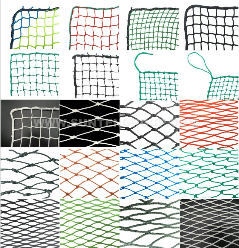 Black Color Polyester Knotless Cargo Net, Container Net, Fall Arrest Net, Safety Catch Net in Construction Sites, Amusement Park
