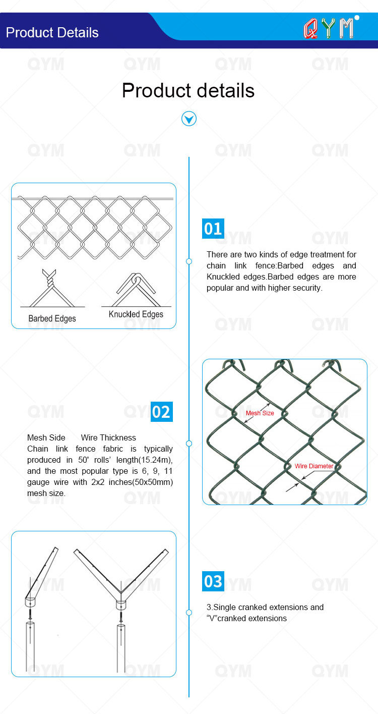 Removable Chain Link Fence /PVC Coated Decorative Chain Link Fence