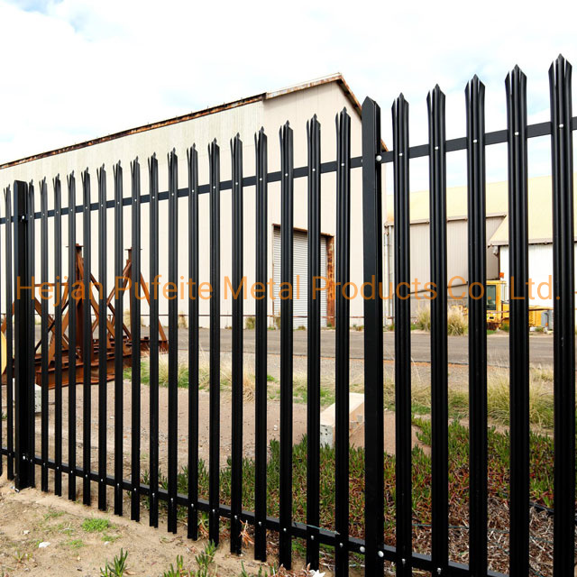 Spiked Decorative Customized High Security Metal Palisade Fencing.