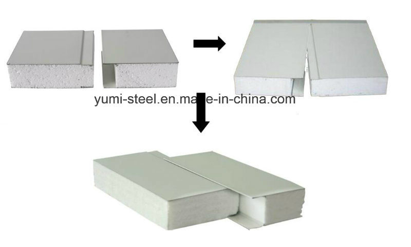 Lightweight EPS Foam Insulated Steel Roof/Wall Sandwich Metal Panels