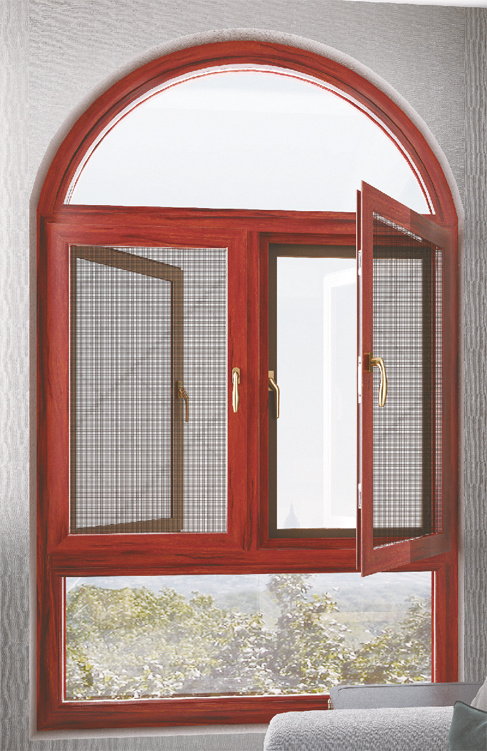 Construction Material Arch Window with Aluminum Frame