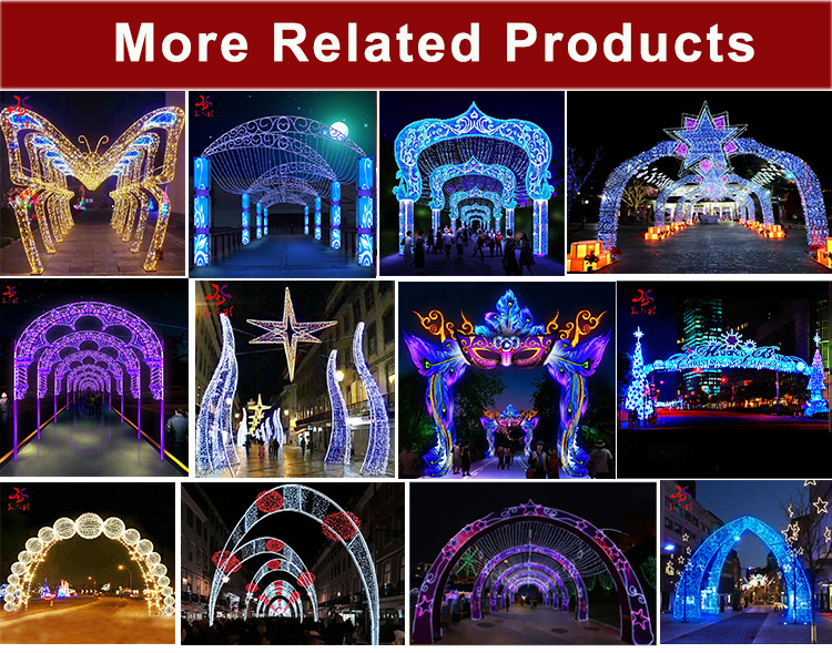 3D Large Cool White Arch Light Christmas Outdoor Decoration