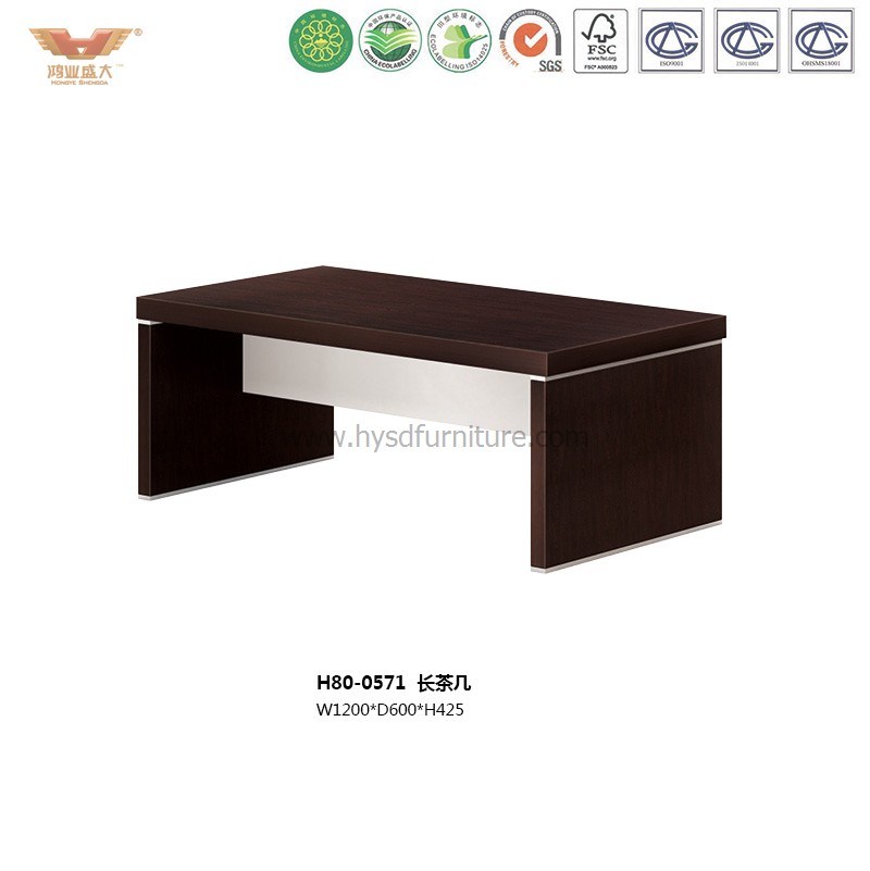 Modern Design Wooden Tea Table with Metal Frame