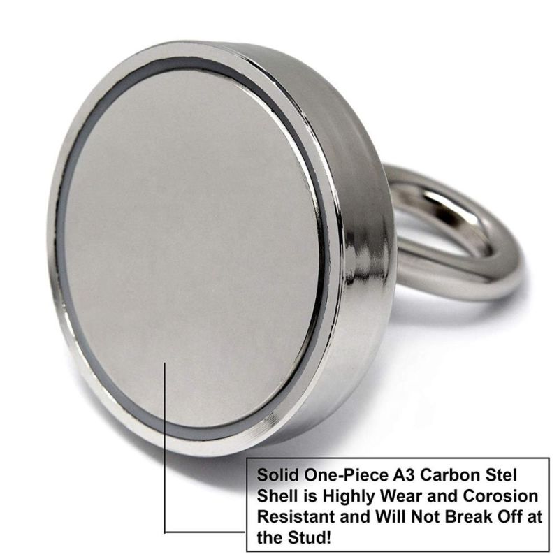D20mm Deep 18kg Pull Force Flat Pot Magnet with Threaded with Nickel Plated