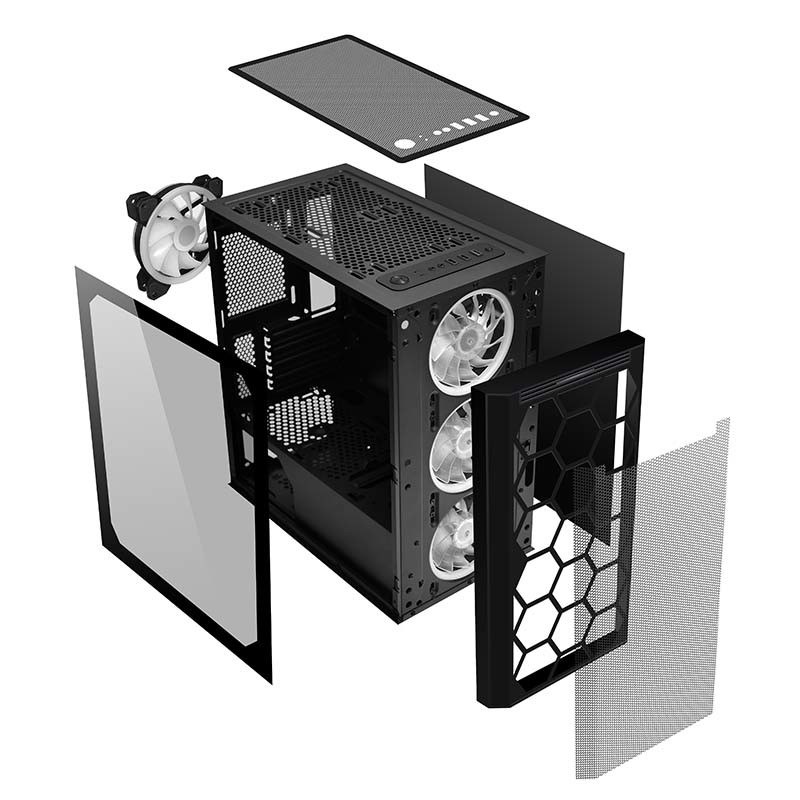 R03mesh Metal Mesh Front Panel Gaming Computer Case