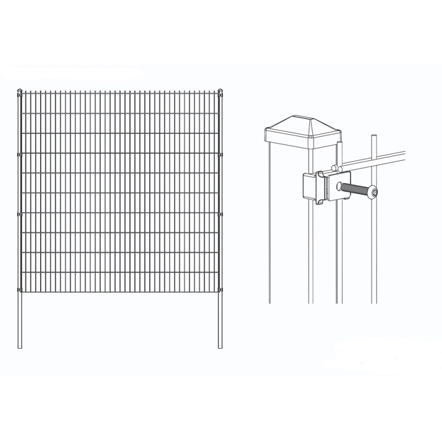 868 656 Welded Mesh Twin Double Loop Wire Mesh Garden Fence Metal Panel