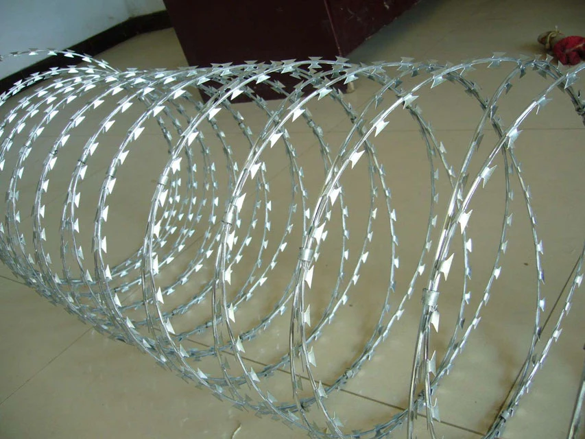 Galvanized Barbed Wire Razor Ribbon Barbed Wire 5 Coils Per Roll (BTO 22 or CBT 65)