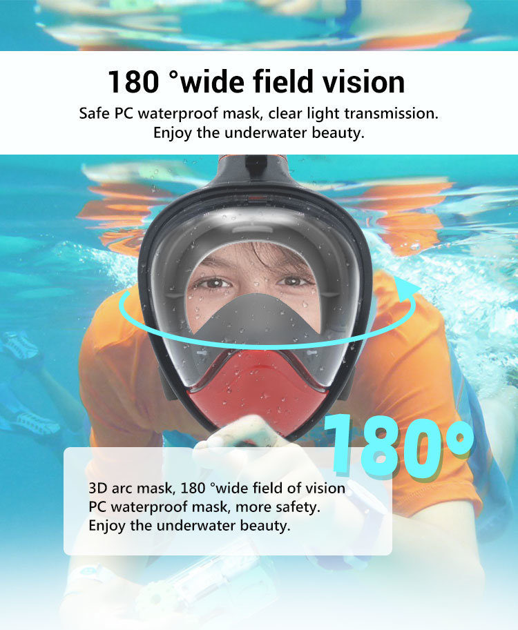 Hot Sale Diving Gear Full Face Snorkel Mask 180 Degree Snorkel Mask Diving Equipment