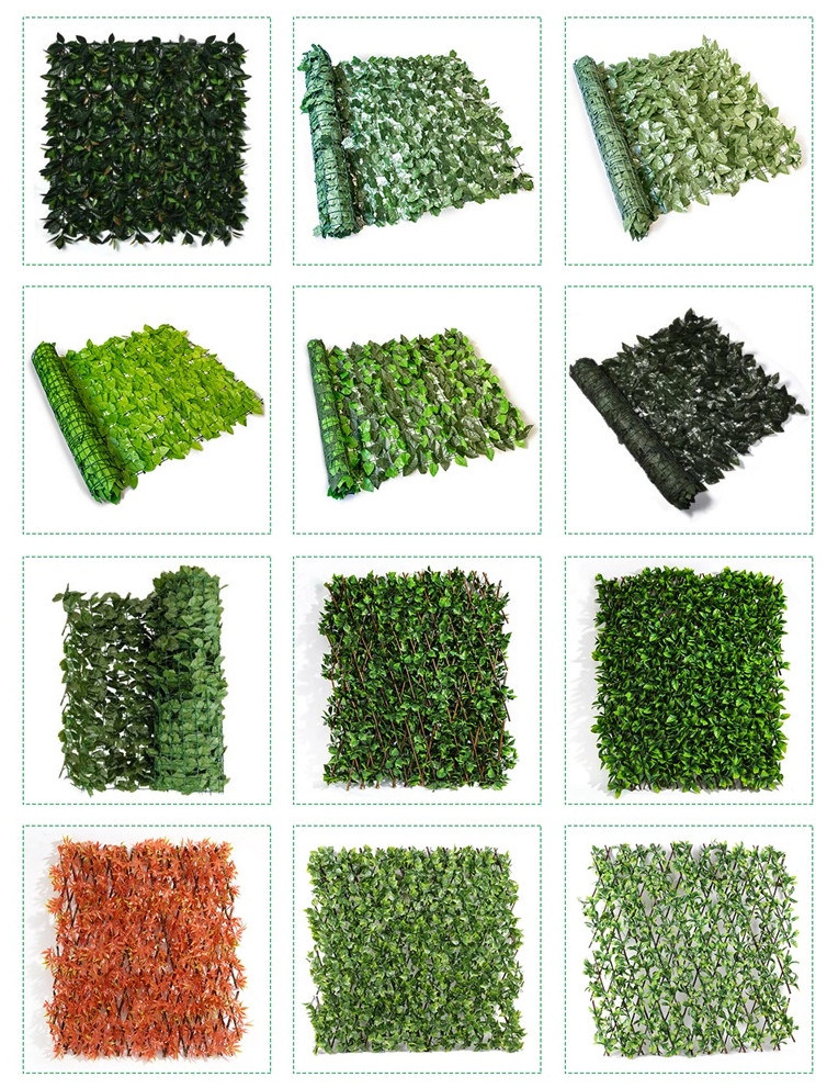 Outdoor Decorative Peach Leaves Fence Garden Plastic Fence