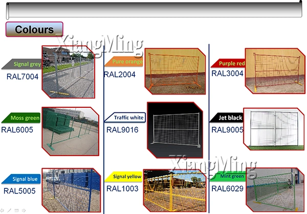Galvanized and Powder Coated Temporary Fence Temporary Fencing Portable Fence