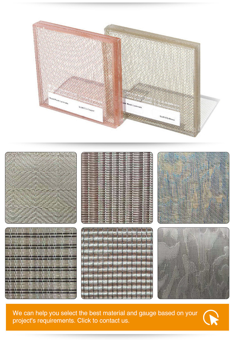 Tempered Laminated Glass Decorative Metal Mesh for Room Decoration