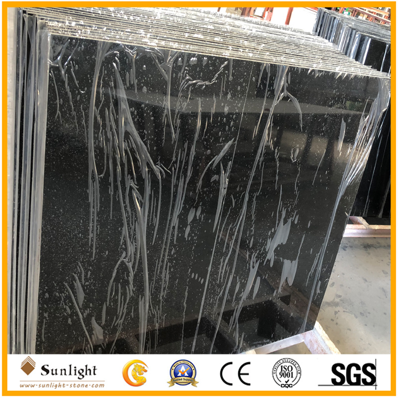 High Polished Chinese Black Marble, Pure Black Jade Marble Stone
