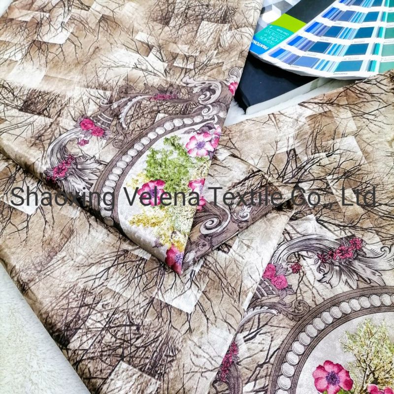 Hot Sale Polyester FDY Venisia Fudan Velvet Print Fancy Upholstery Furniture Sofa Curtain Fabric Home Textile