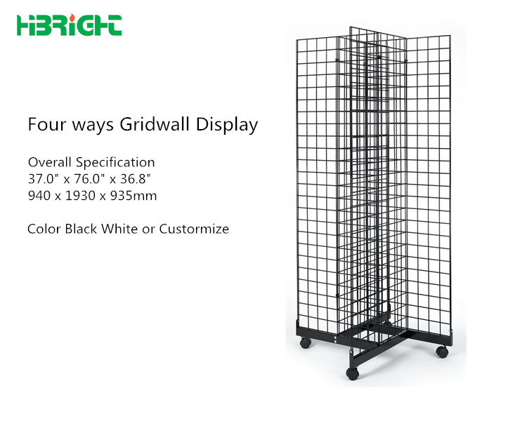 Single Side Wire Mesh Display Rack Store Display Stand