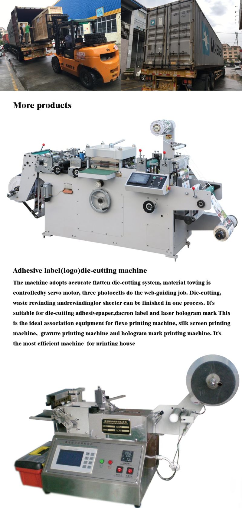 Automatic Flat Bed Adhesive Clothes Poly Type Fabric Ribbon Woven Label Die Cutting Machinery