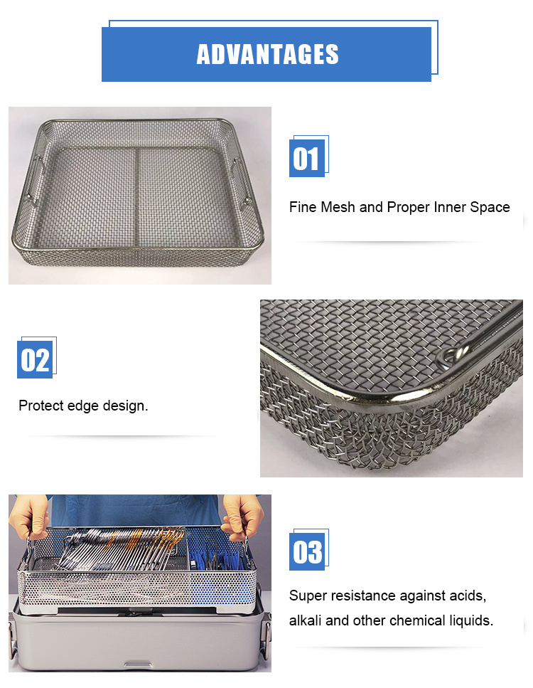 Surgical Instruments Stainless Steel Wire Mesh Trays