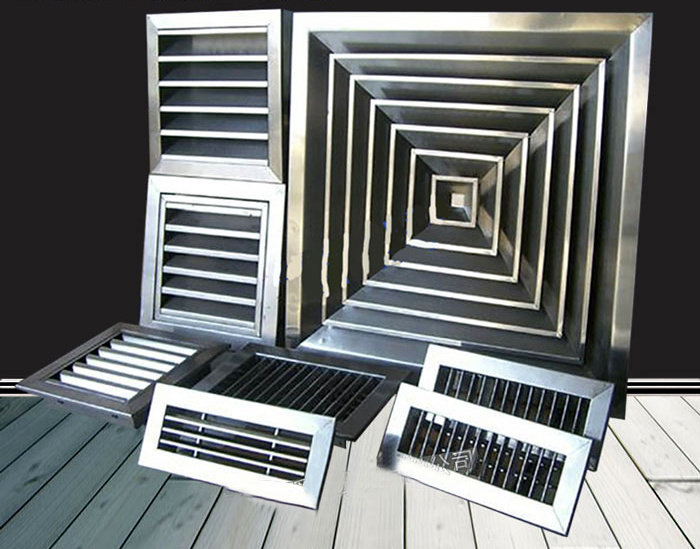 Stainless Steel Supply Air Grilles, Air Outlet Grilles, Dampers