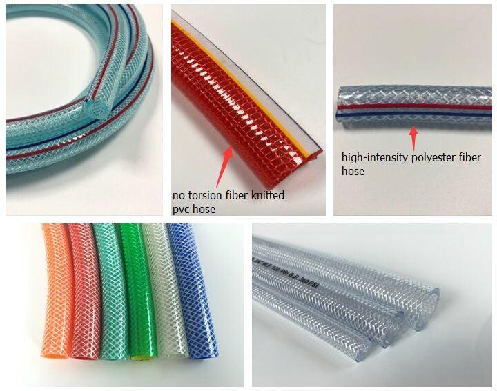 Food Grade PVC Braided Hose / Transparent Fiber Reinforced Braided Net Pipe Tubing