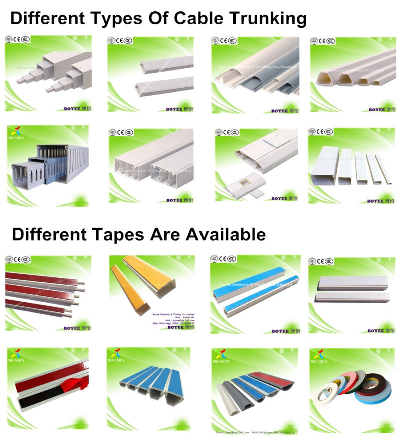 PVC Wiring Ducts PVC Cable Cover Trunking Plastic Flexible Wiring Ducts Grey Wiring Duct