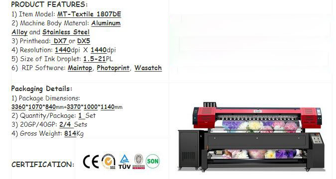Large Format Digital Textile Printing Machine Cotton Printer for Curtains