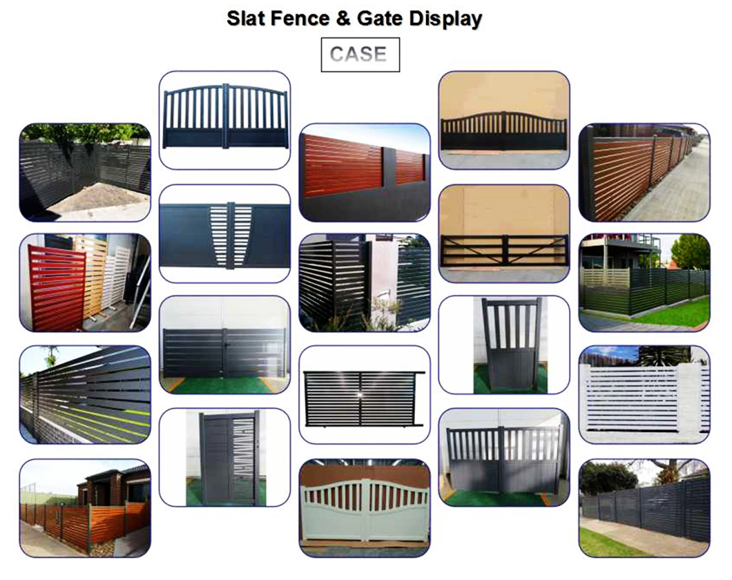Aluminum Fence Swing Gate Fence Panel Metal Fencing Screens Slat Fencing
