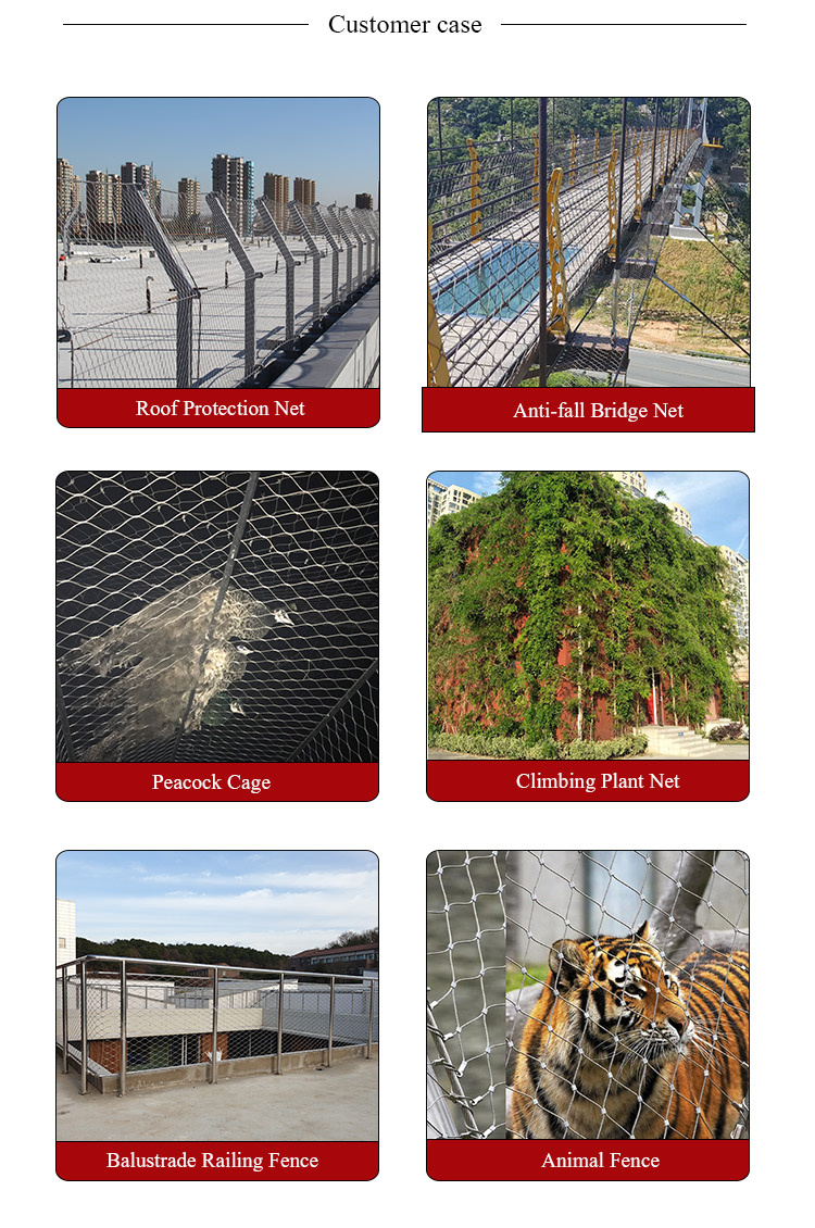 Lightweight Tensile 304 Multi-Fuctional Architectural Hand Woven Balustrade Security Cable Mesh