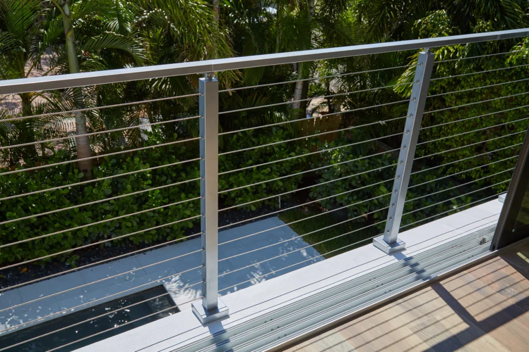 Floor Mounted Balcony Fence Cable Railing System From Foshan