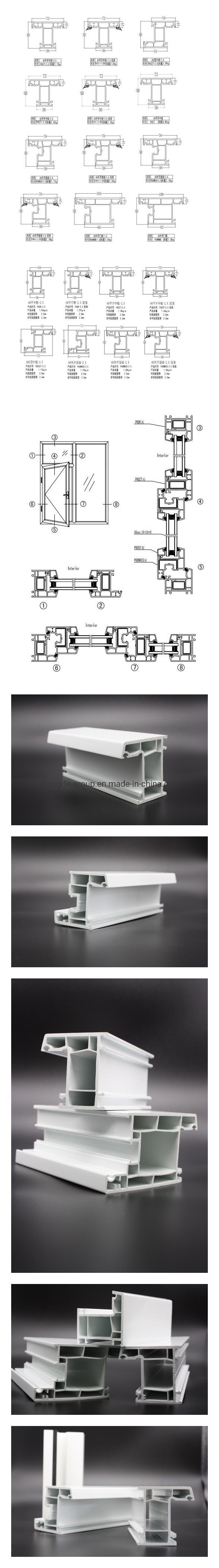 Zhongcai UPVC Profile for Window Doors Without Le Waterproof PVC Windows Profile /UPVC Window Profile/Plastic Window