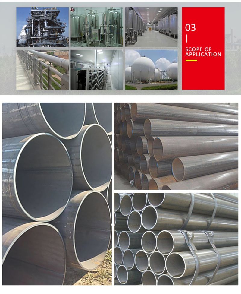 ASTM A53 ERW Low Carbon Steel Tube Large Diameter Spiral Welded Round Ms Steel Pipes