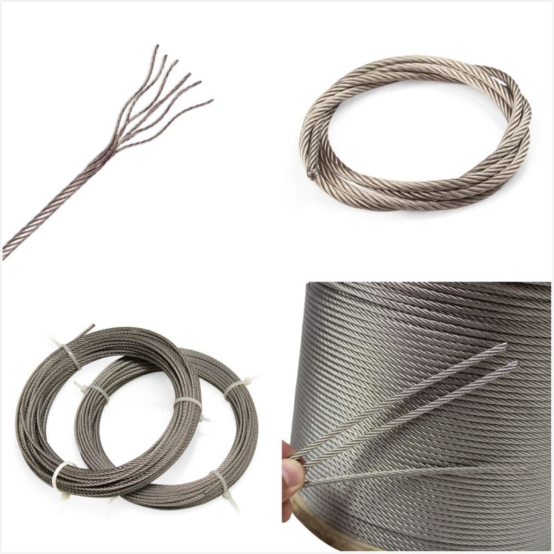 Transparent PVC Coating Galvanized Steel Wire Rope Steel Cable