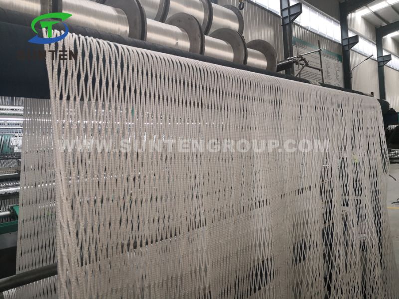 Blue Color PP/Polyester Knotless Cargo Net, Container Net, Fall Arrest Net, Safety Catch Net in Construction Sites, Amusement Park