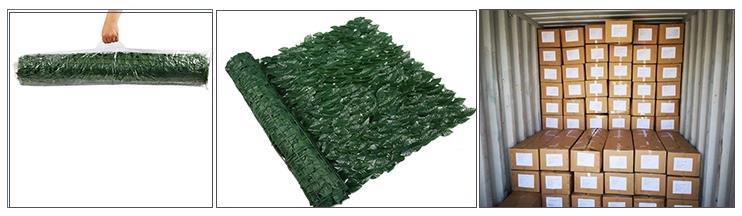 Wholesale Anti-UV Green Fence Leaves Artificial Greenery Plant Grass Wall Panel Artificial Leaf Fence