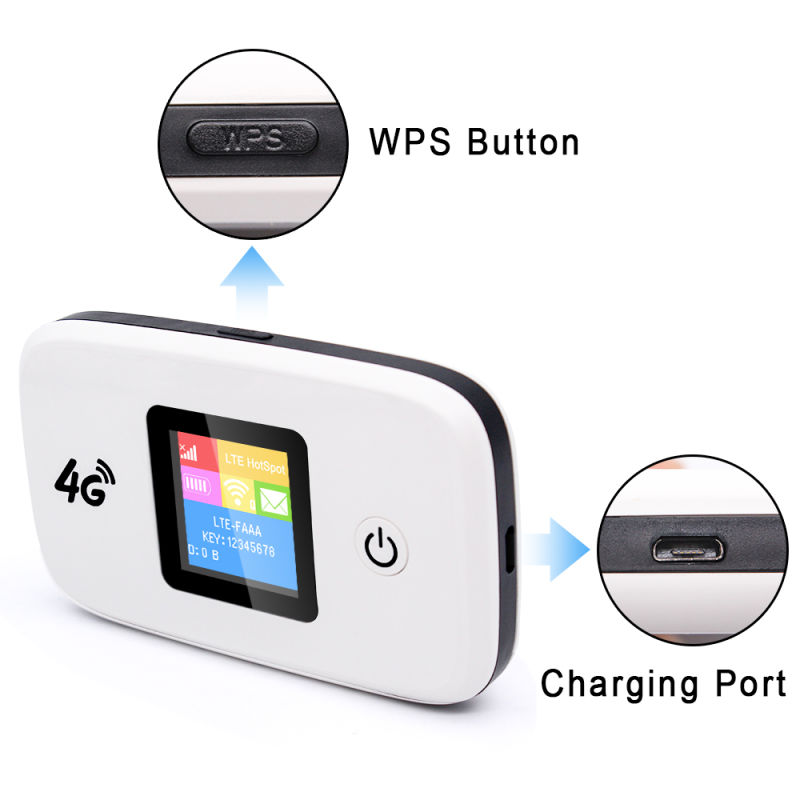 Sunhans 4G LTE Pocket Hotspot Mifi Wireless Network Router with SIM Card Slot and Build-in Battery WiFi Router