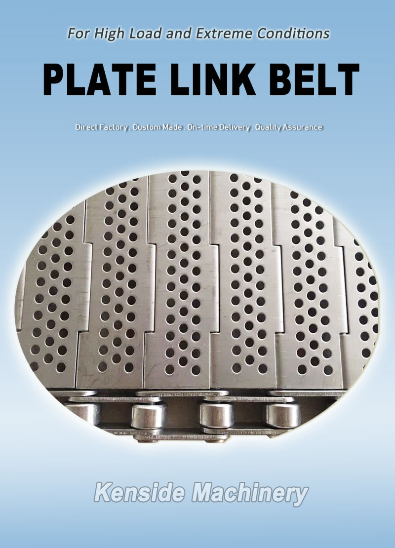 Perforated Plate Link Conveyor Belt with Cross Flights