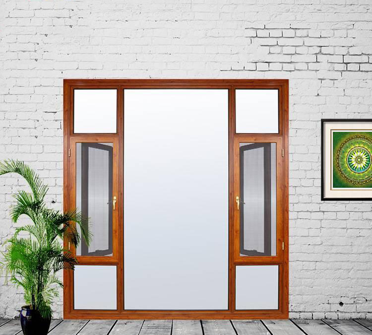 Brown Aluminium Casement Window with Aluminum Frame for Sale